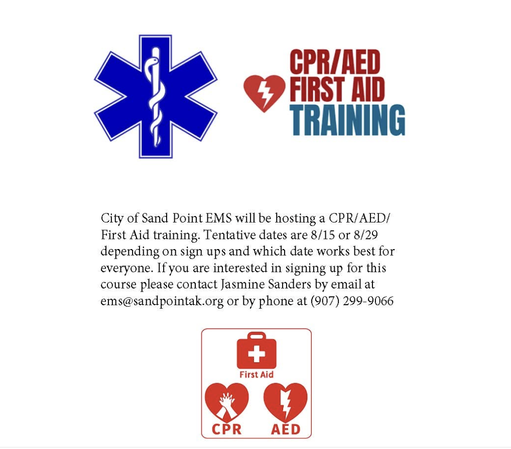 EMS CPR/AED/First Aid training flyer