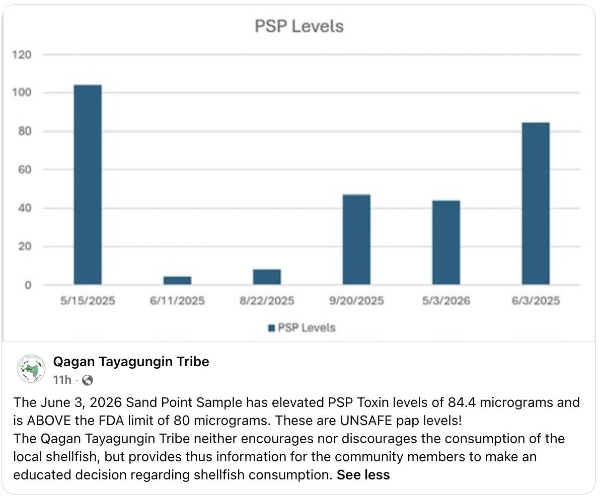 QTT PSP shellfish notice