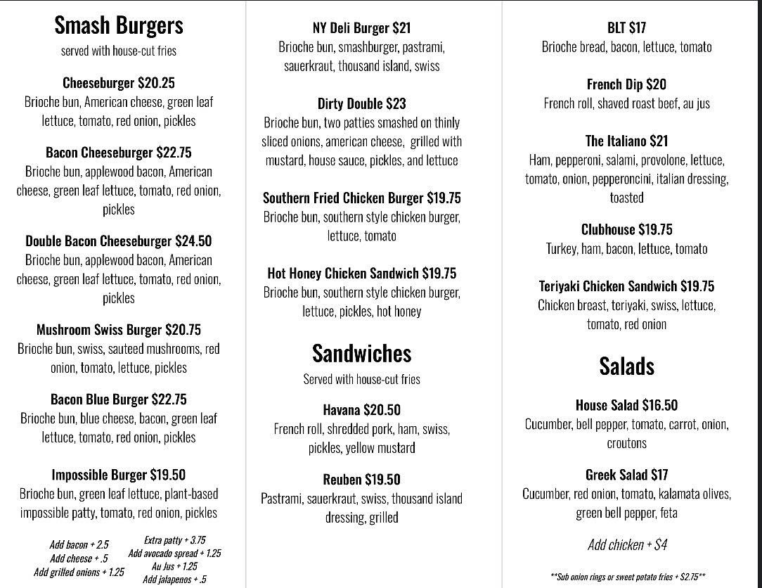 Small Craft Café menu page 2