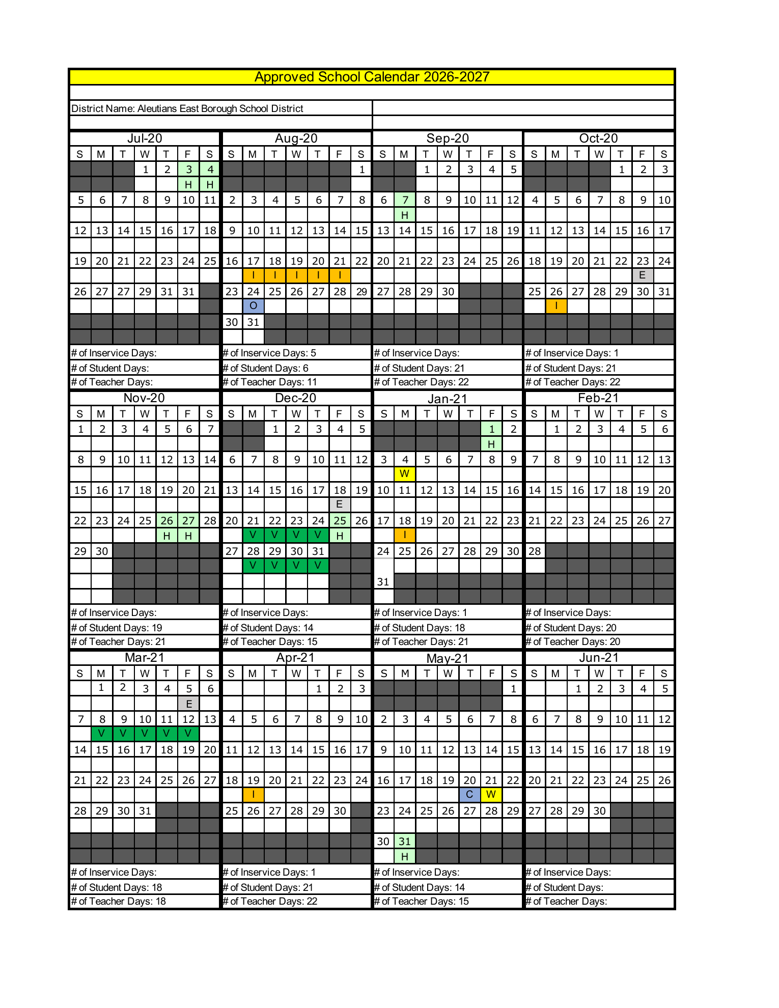 AEBSD approved 2026–27 school calendar